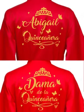 2 Batas quinceanera Red with Gold