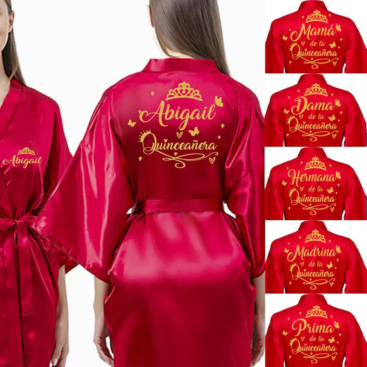 2 Batas quinceanera Red with Gold