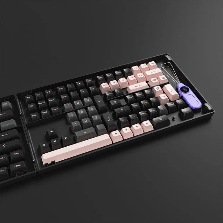 AKKO BLACK & PINK FULL KEYCAPS SET ASA 158 KEYS