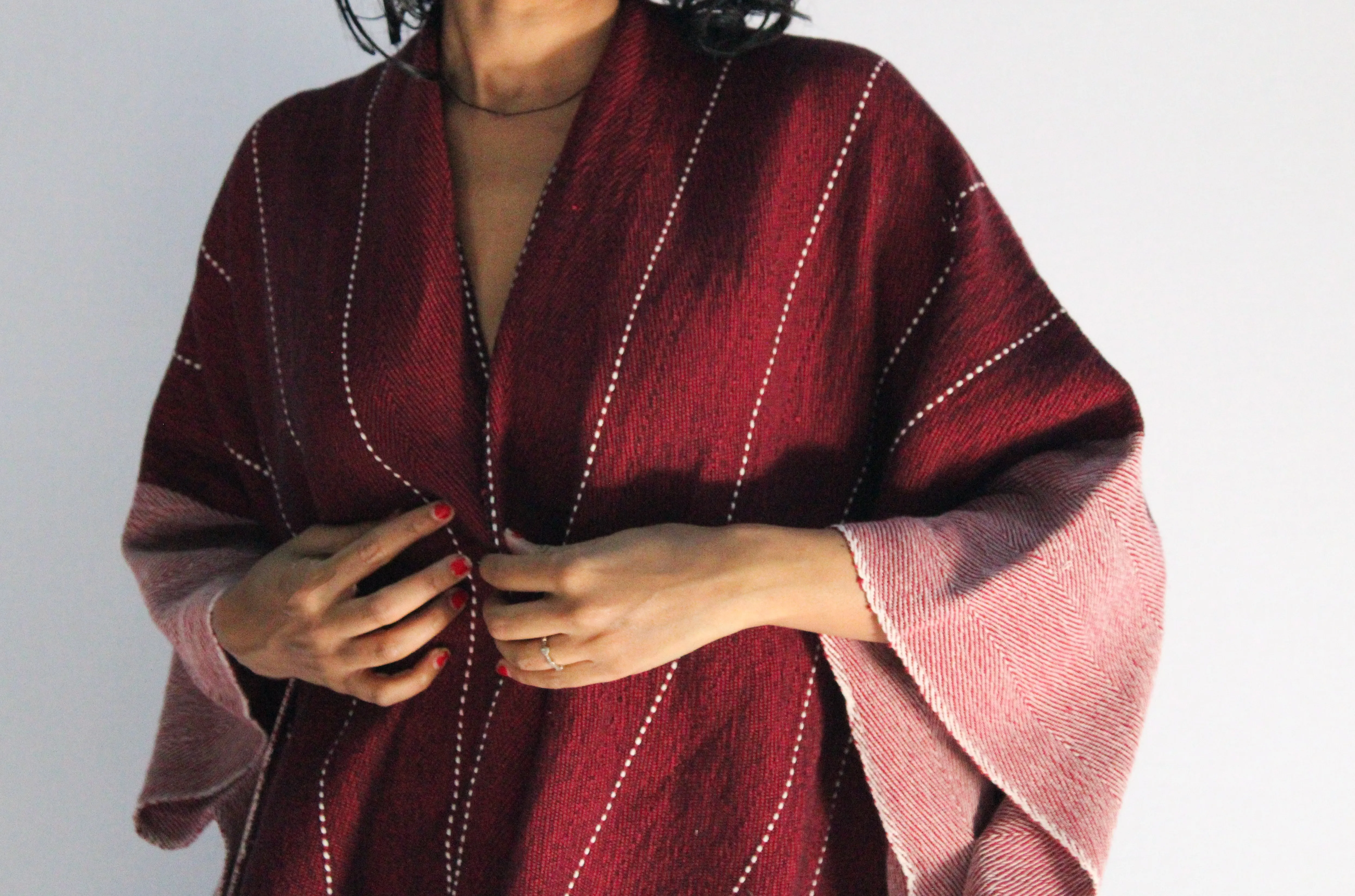 Anna - Hand Woven  Thick Cotton Cape From Sabahar