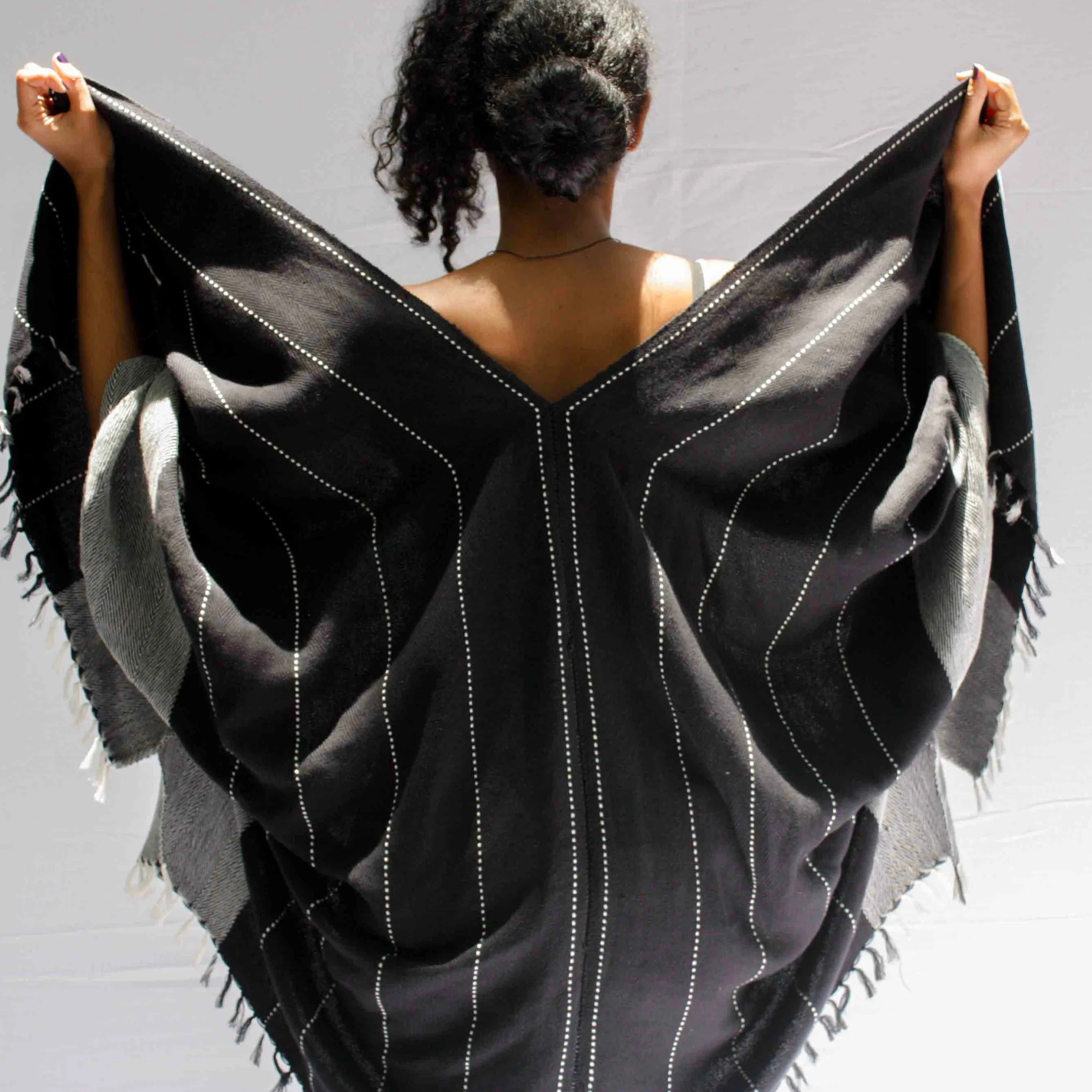 Anna - Hand Woven  Thick Cotton Cape From Sabahar