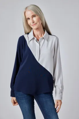 Aura A-Line Colorblock Blouse