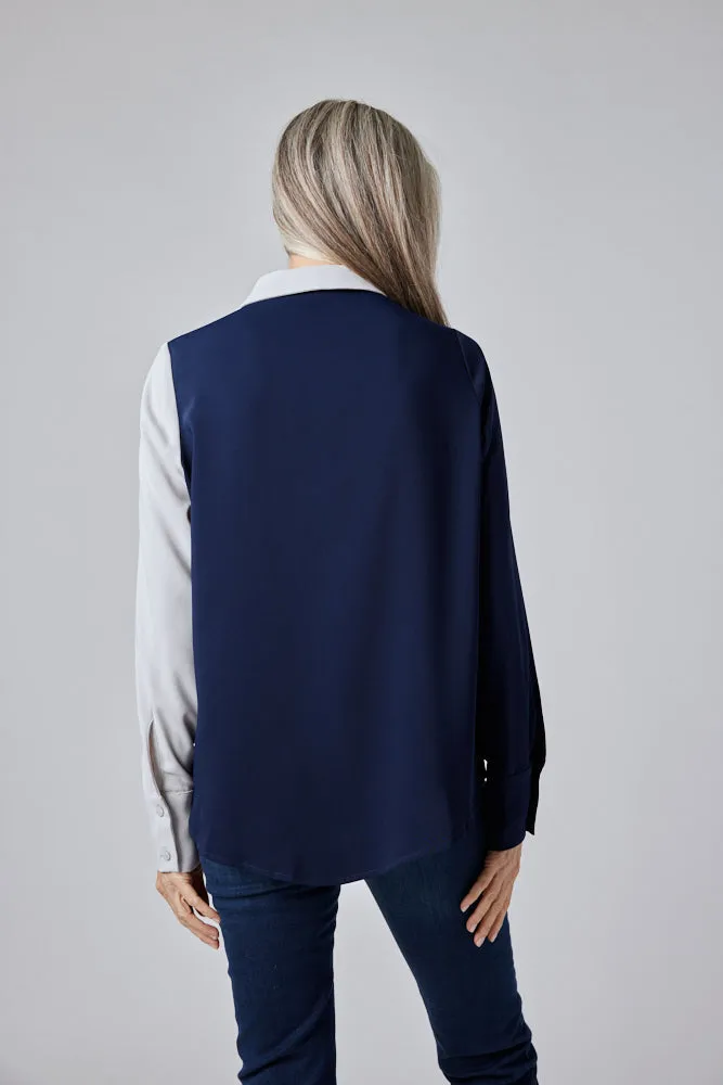 Aura A-Line Colorblock Blouse