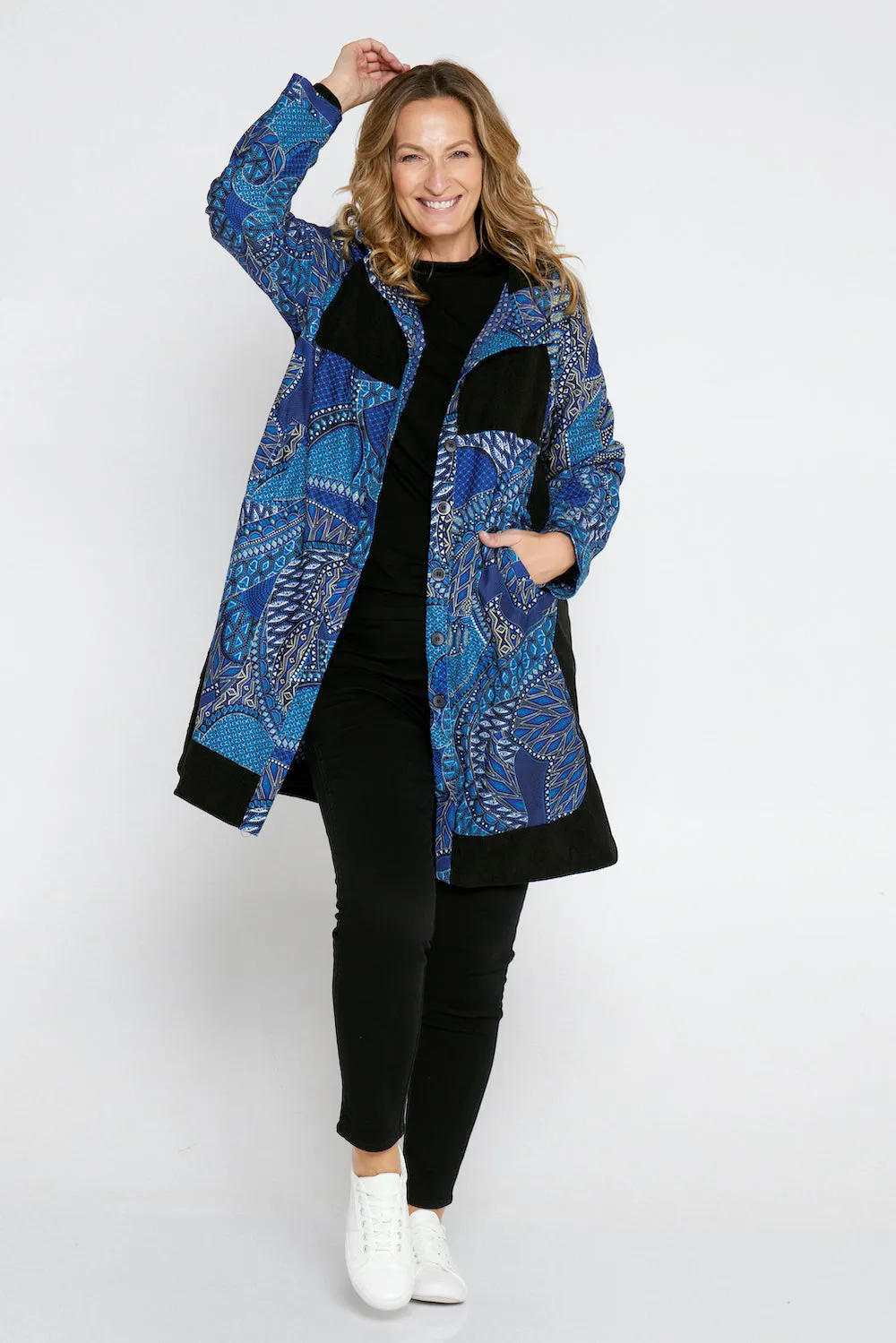 Bicheno Corduroy Coat - Lapis Lazuli