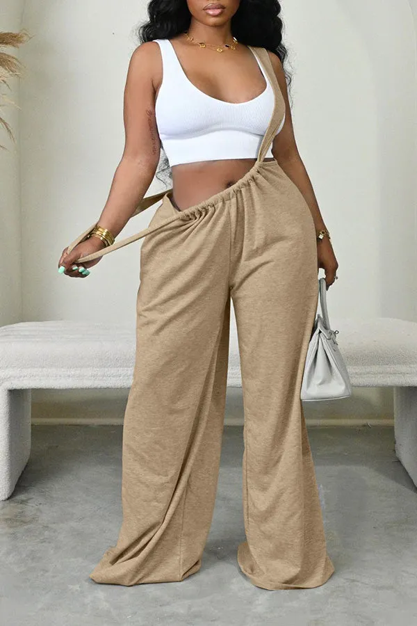 Chic Drawstring Belted Straight Leg Pants