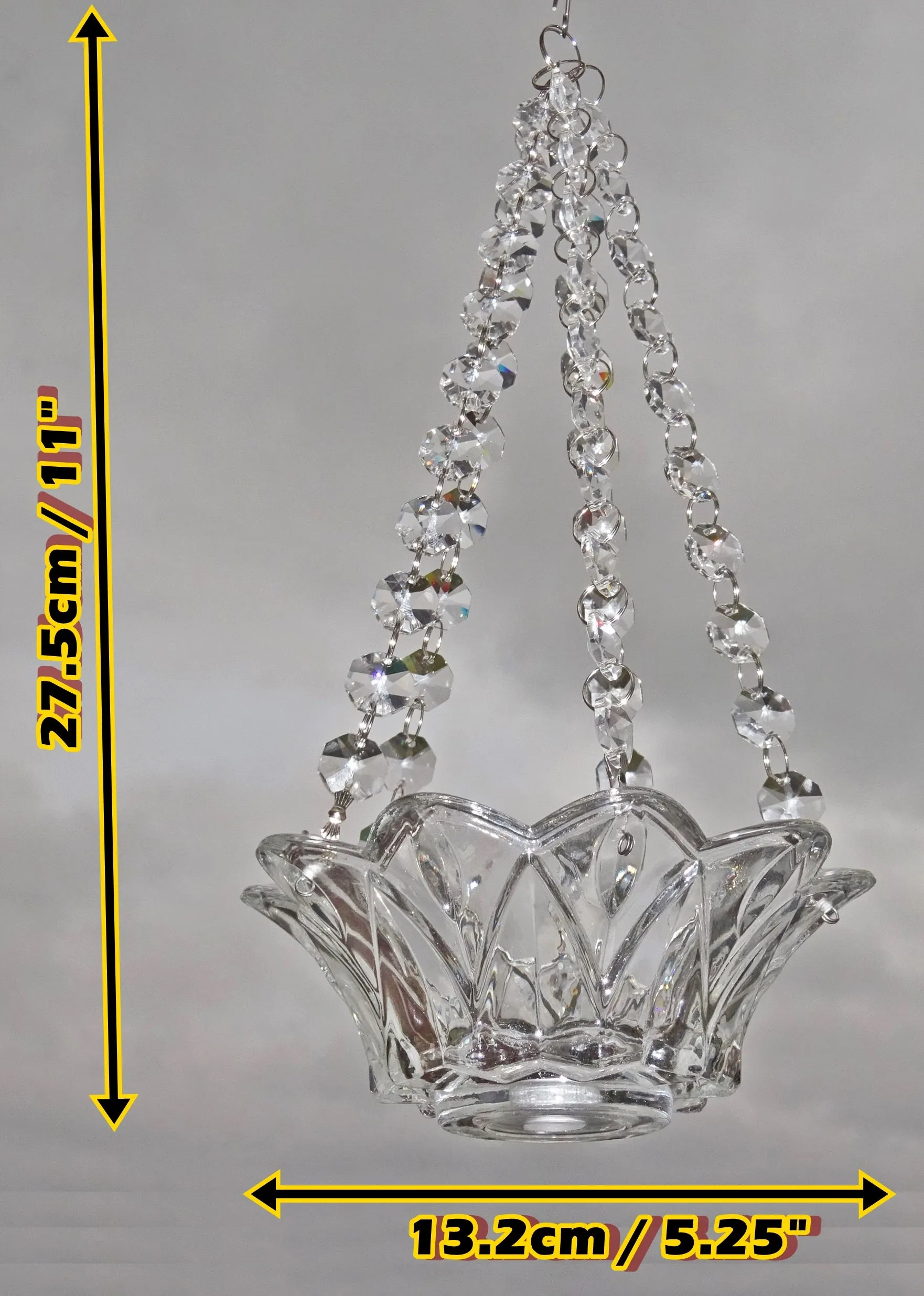 CLEARANCE Clear Glass Chandelier Tea Light Candle Holder Wedding Event or Garden Feature