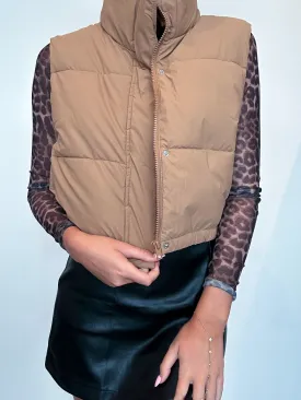 Cozy Szn Puffer Vest - Camel