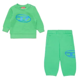 Diesel Baby Boys Green Sweat Ensemble