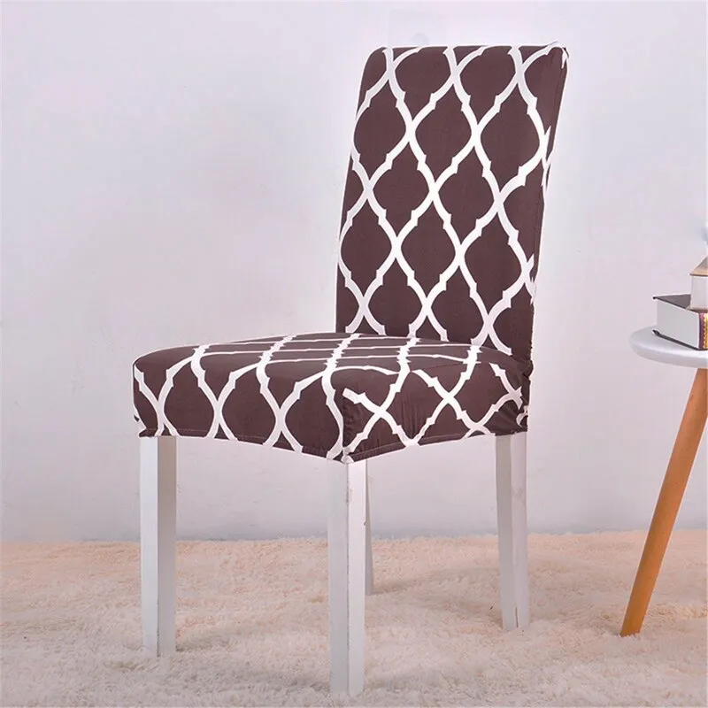 Dining Chair Cover Spandex Elastic Pastoral Print Modern Slipcovers -1/2/4/6PCS