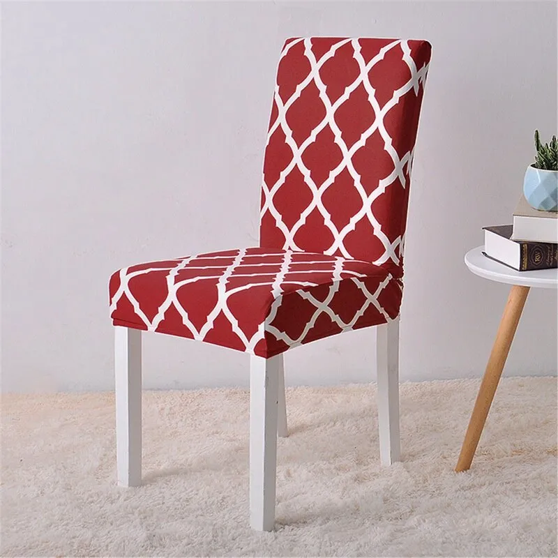 Dining Chair Cover Spandex Elastic Pastoral Print Modern Slipcovers -1/2/4/6PCS