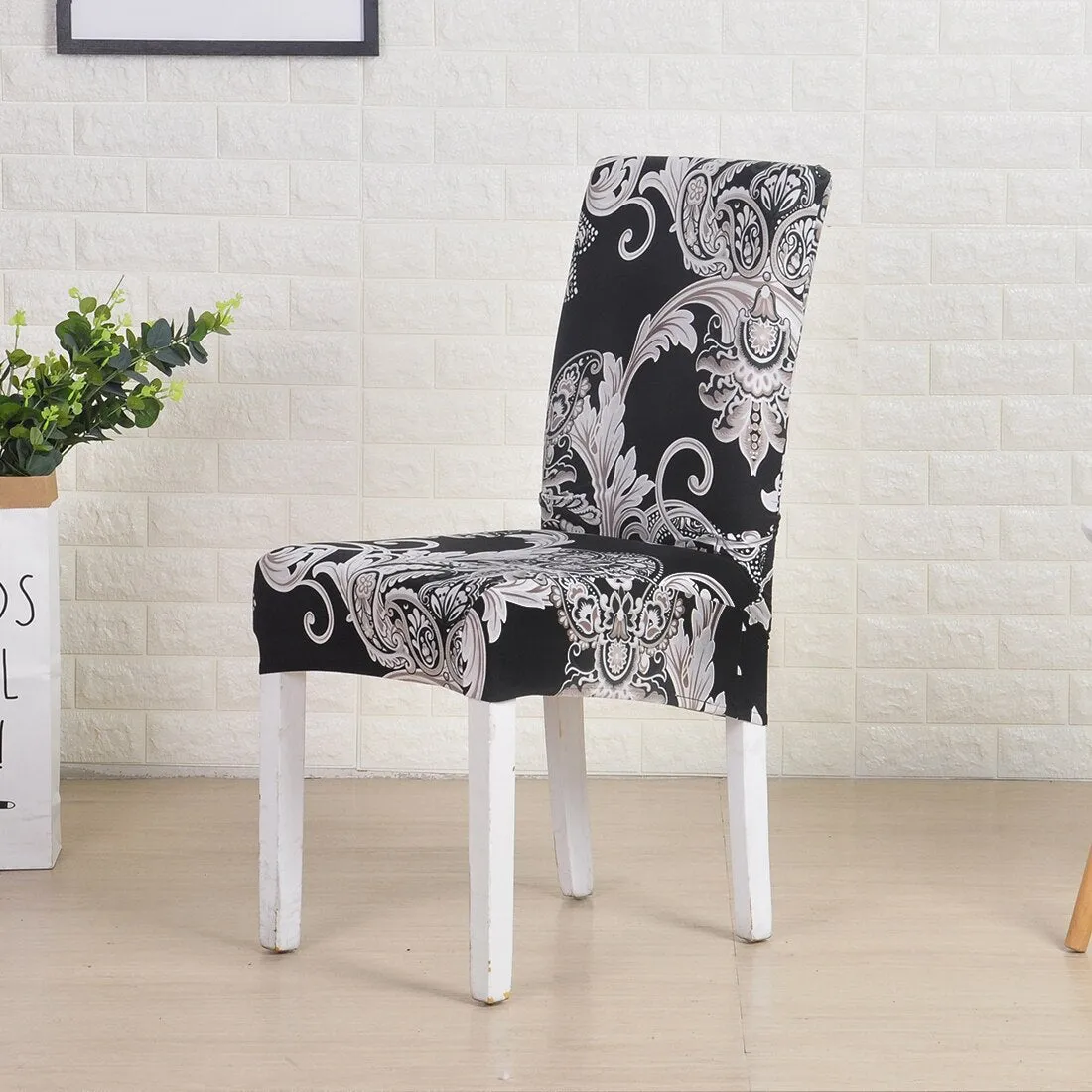 Dining Chair Cover Spandex Elastic Pastoral Print Modern Slipcovers -1/2/4/6PCS