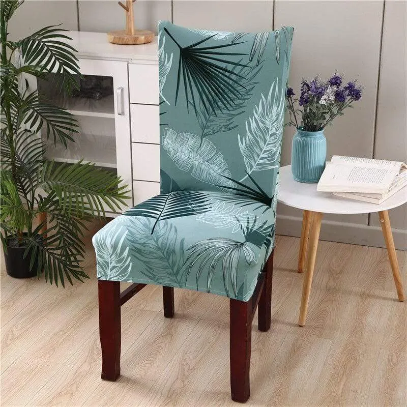 Dining Chair Cover Spandex Elastic Pastoral Print Modern Slipcovers -1/2/4/6PCS