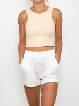 Don't Sweat It Crop Top  // Nude