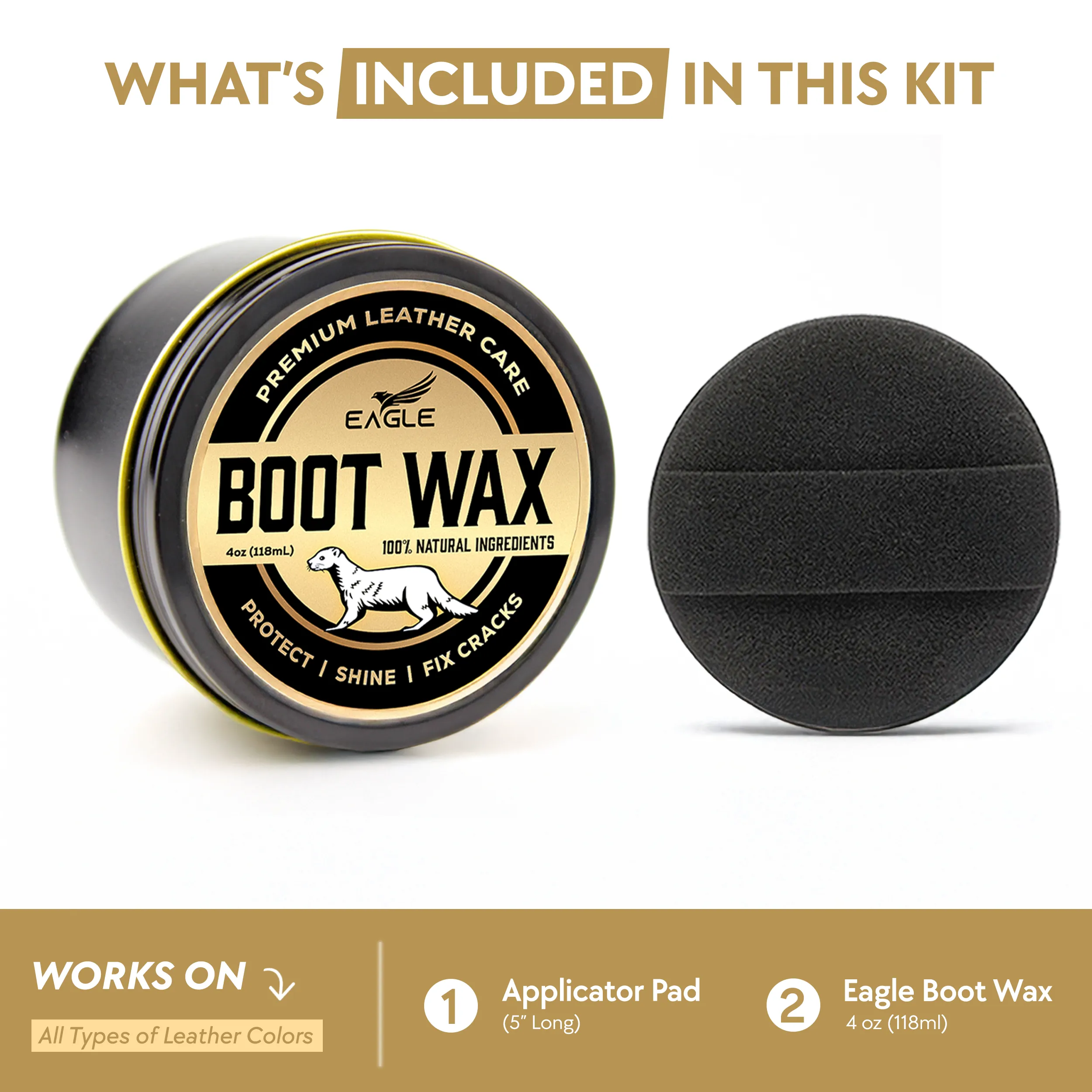 Eagle Leather Boot Waterproofing Wax - Snow Seal Waterproofing For Boots & Shoes - Made with All-Natural Ingriedients, Beeswax Conditioner & Sealer for All Leather Goods