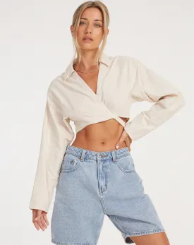 Elyse Crop Top in Ecru