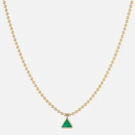 Emerald Ball Chain Necklace