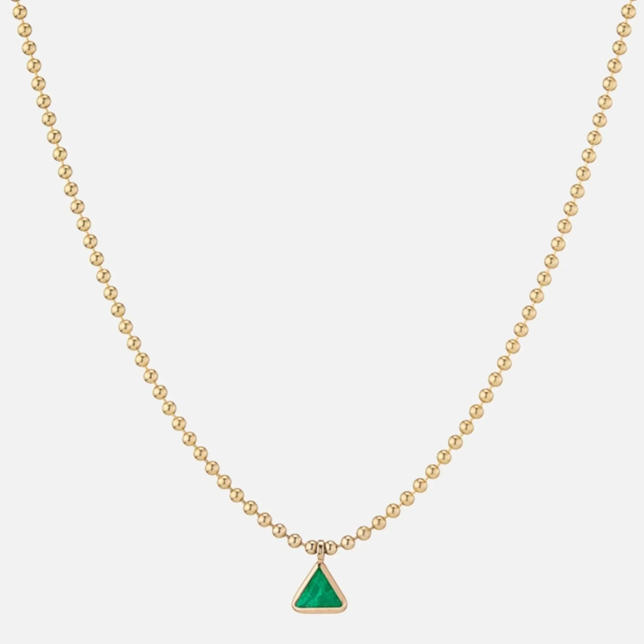 Emerald Ball Chain Necklace