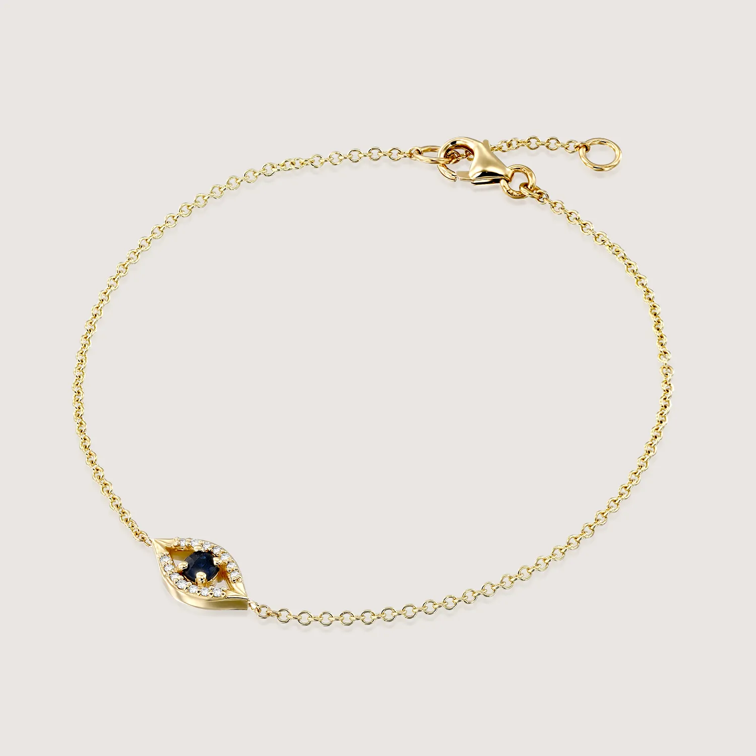 Evil Eye Gold Bracelet Sapphire and Diamonds