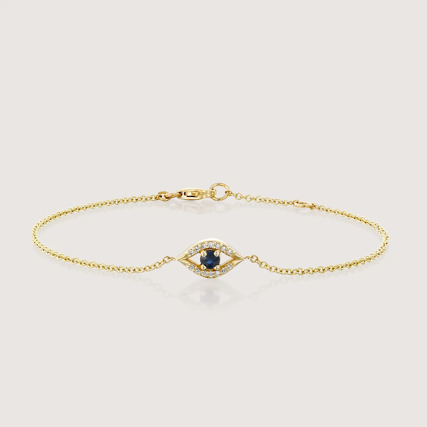 Evil Eye Gold Bracelet Sapphire and Diamonds