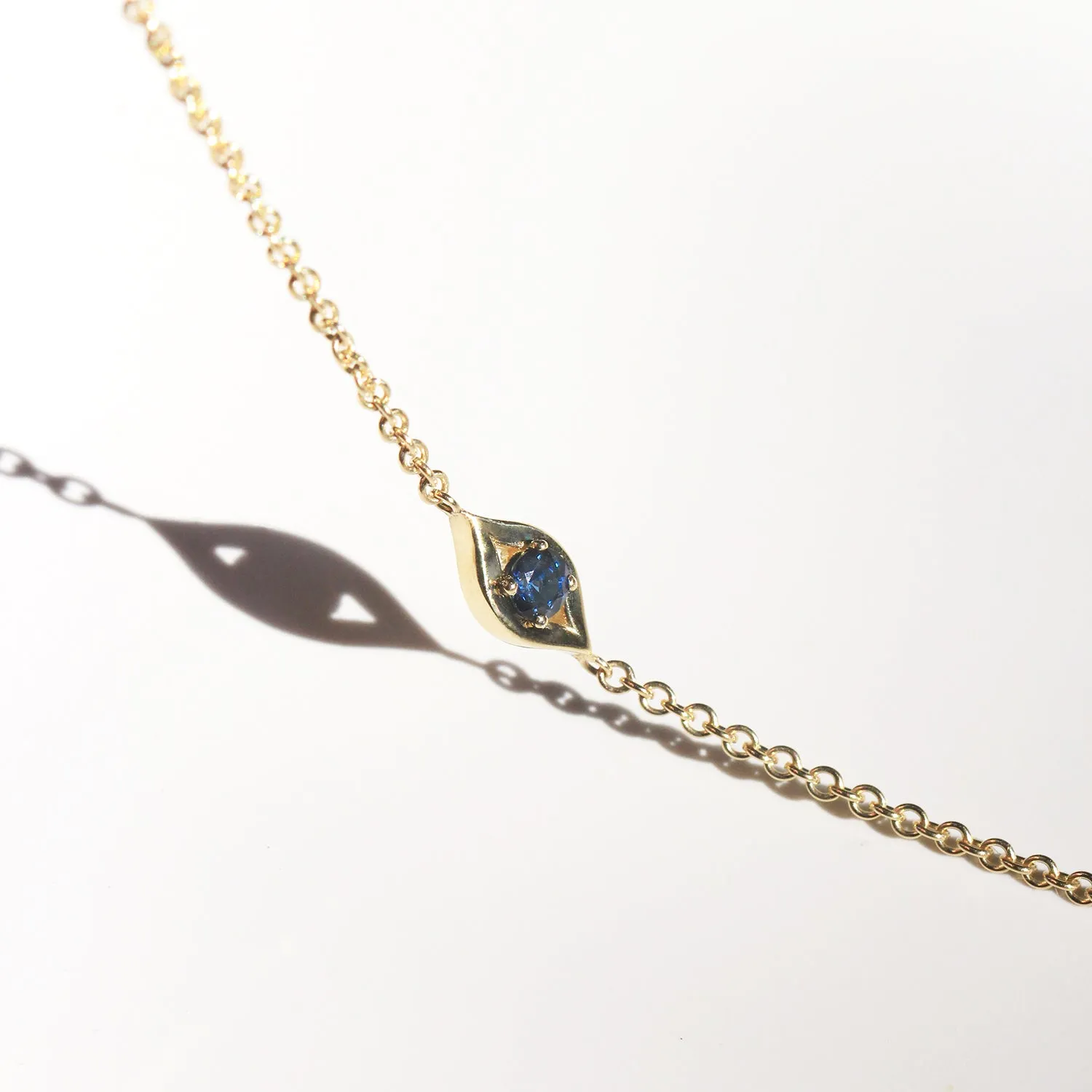 Evil Eye Gold Bracelet Sapphire