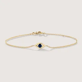 Evil Eye Gold Bracelet Sapphire