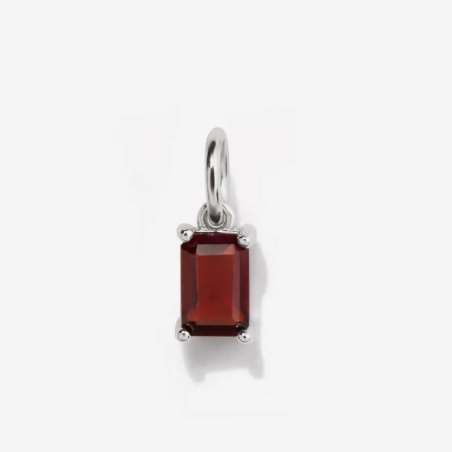 Garnet Silver Charm