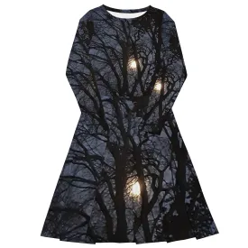 GG - Women's long sleeve midi dress - Trees & Moon