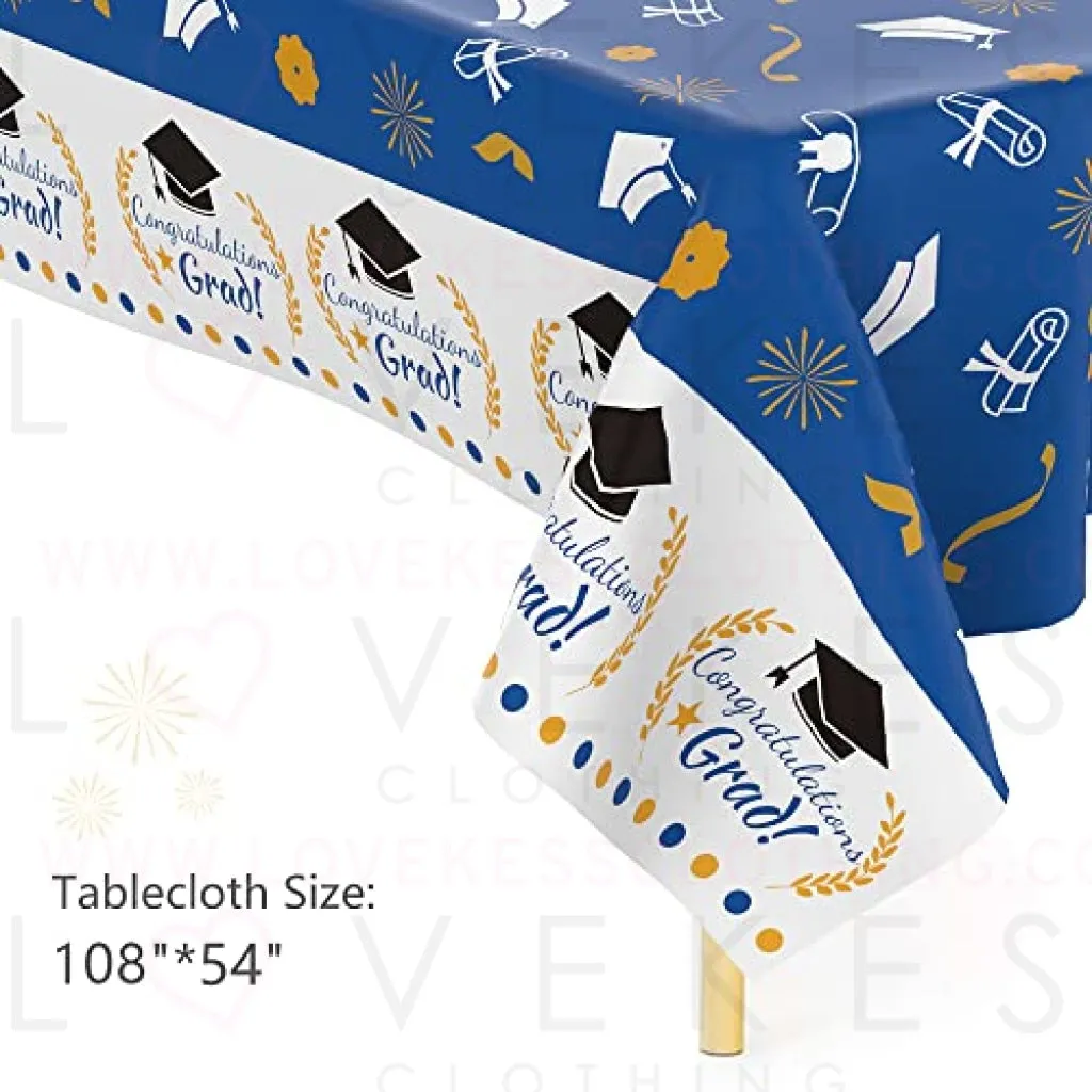 Graduation Party Decorations 2023, Graduation Plates and Napkins 2023, Graduation Party Supplies, Graduation Decorations Class of 2023 Includes Graduation Plates Napkins Tablecloth Tableware Set Blue