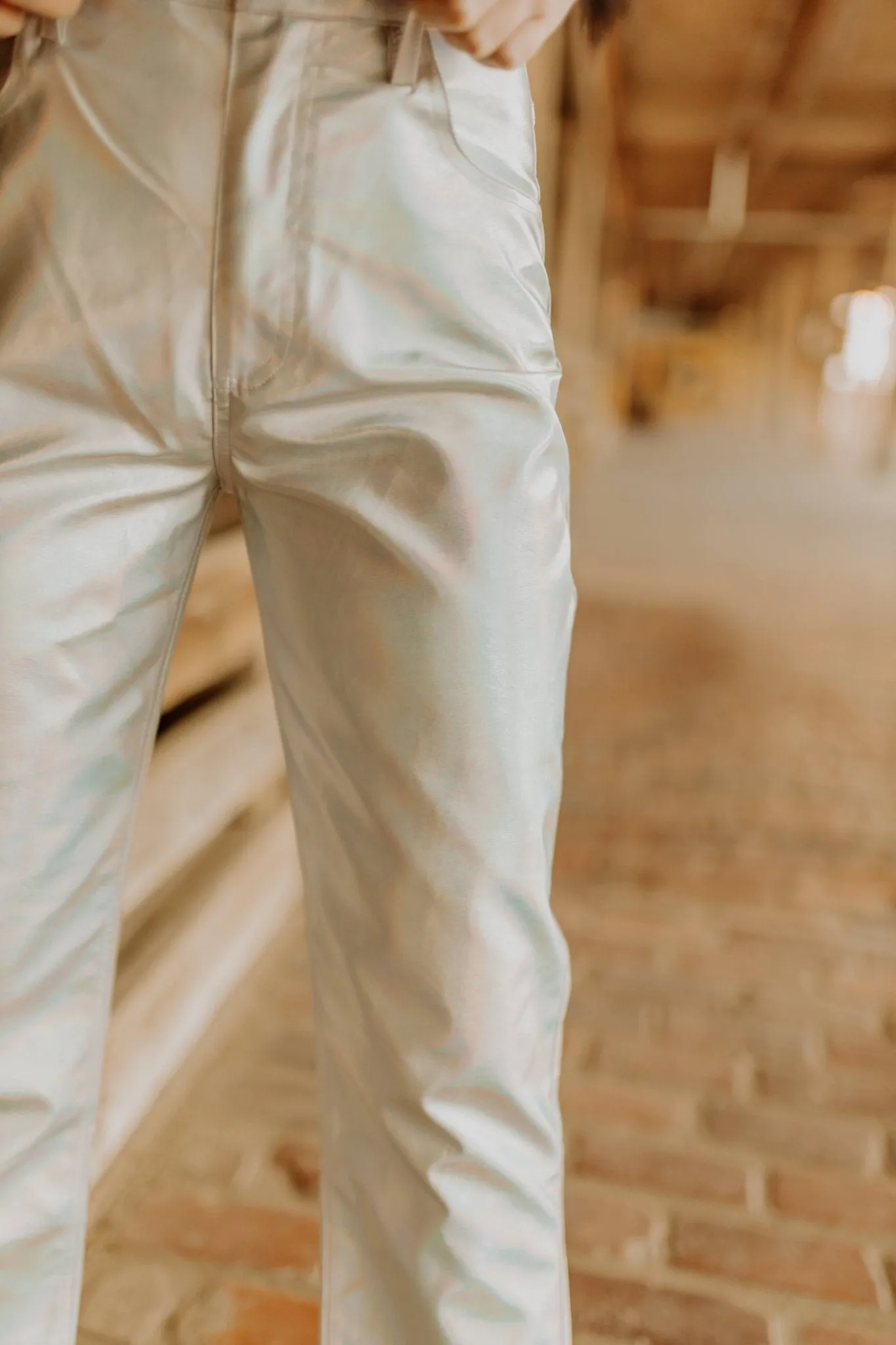 High Rise Iridescent Pant