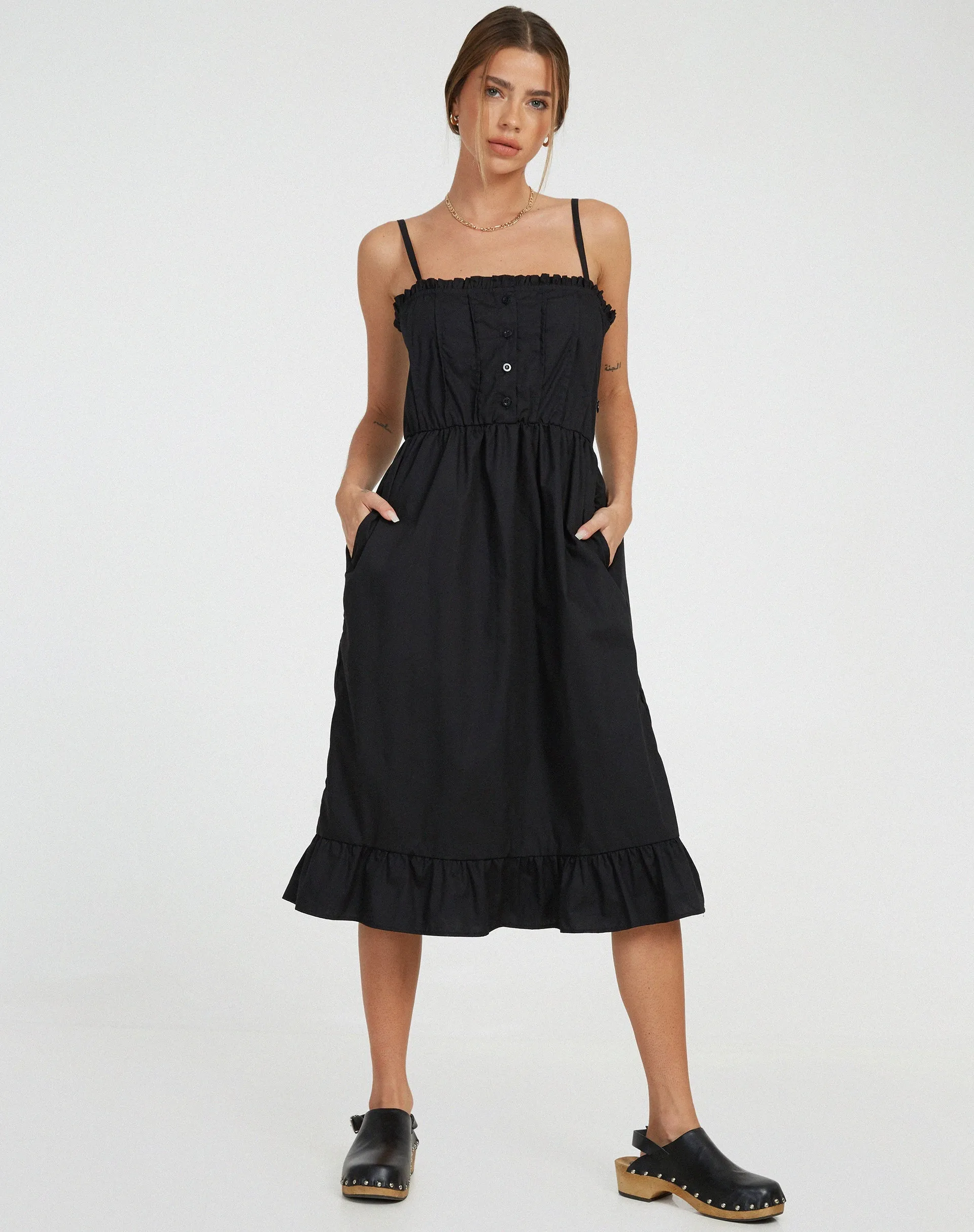 Lennox Midi Dress in Black