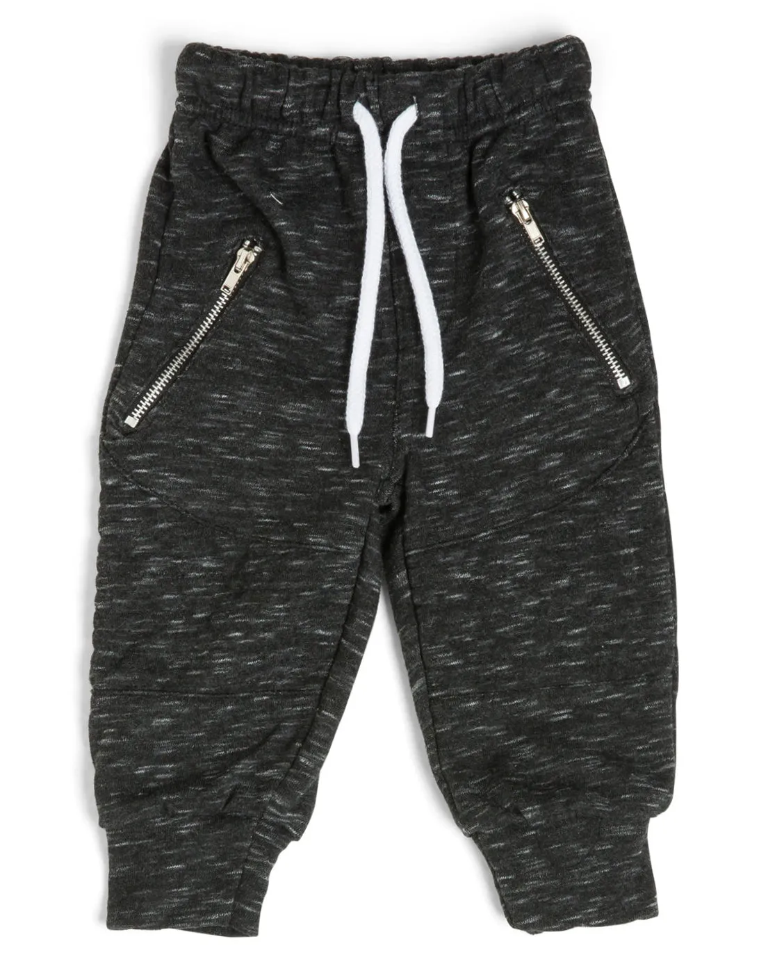 Littlest Prince French Terry Moto Sweatpants Black