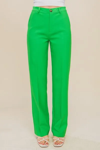 LOVE TREE High Waist Straight Pants