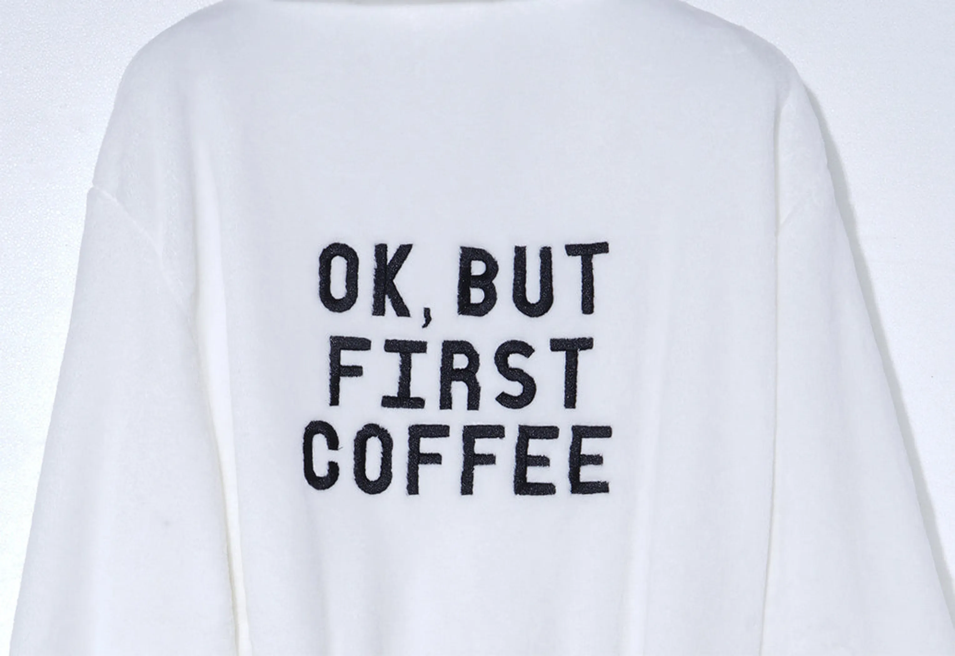 Ok, But First Coffee Plush Fleece Robe