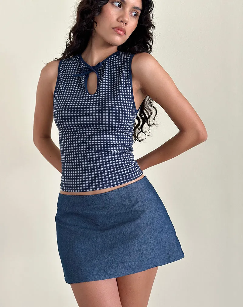 Olsa Denim Mini Skirt in Chambray Indigo