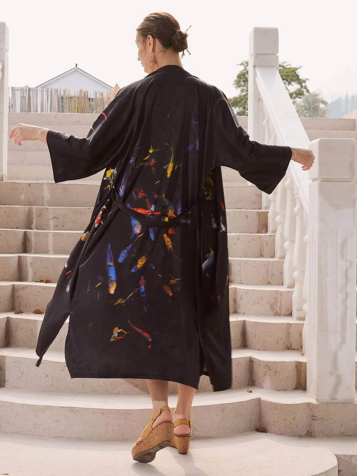 Oriental Koifish Kimono Robe