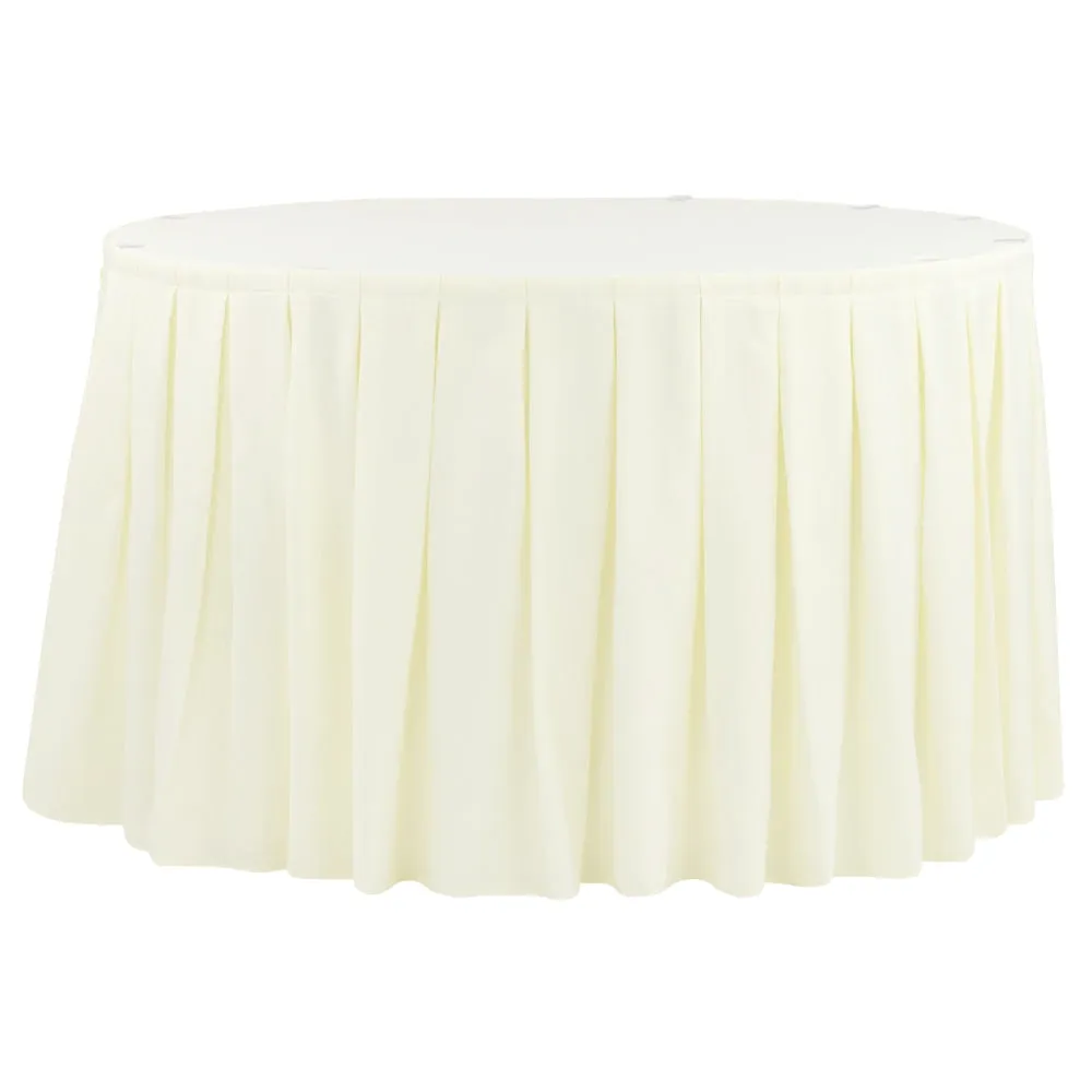 Polyester 14ft Table Skirt - Ivory