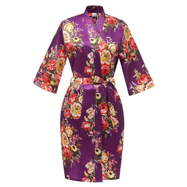 Rayon Bath/home/Nightwear Floral Robe