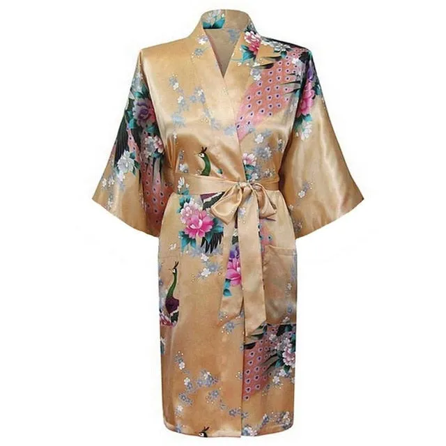 Rayon Bath/home/Nightwear Floral Robe