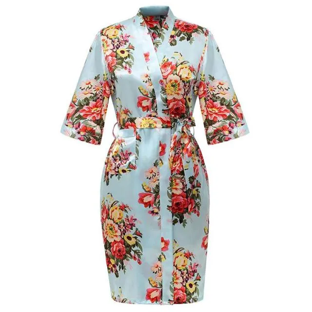 Rayon Bath/home/Nightwear Floral Robe