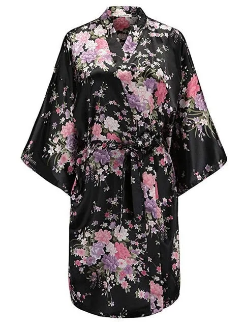 Rayon Bath/home/Nightwear Floral Robe