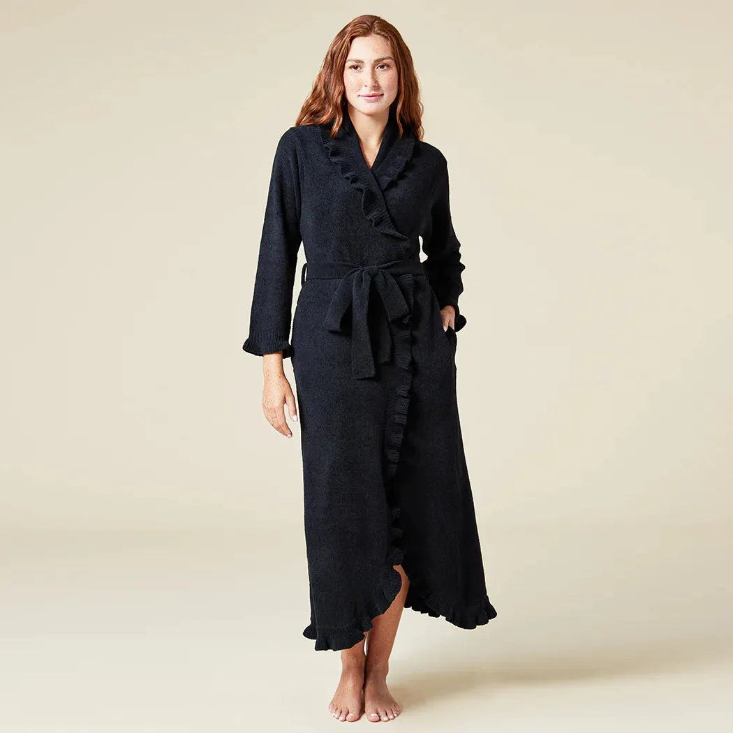 Ruffle Chenille Ankle-Length Robe