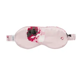 Silk Sleep Mask: Blush and Crimson Rose Print