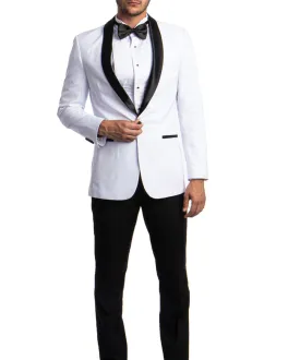 Slim Fit Tuxedo in White and Black