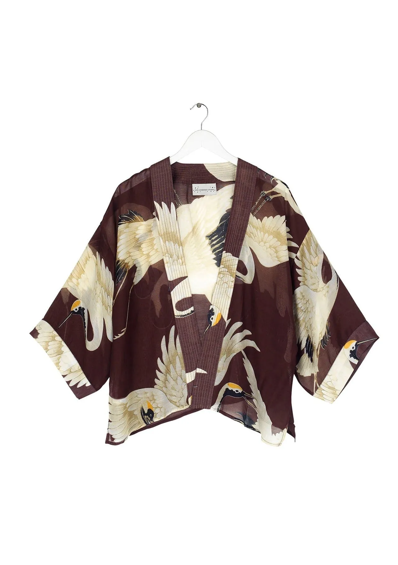 Stork Burgundy Kimono - One Hundred Stars