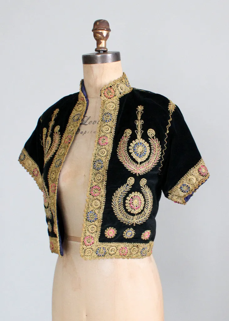 Vintage 1940s Embroidered Velvet Bethlehem Jacket