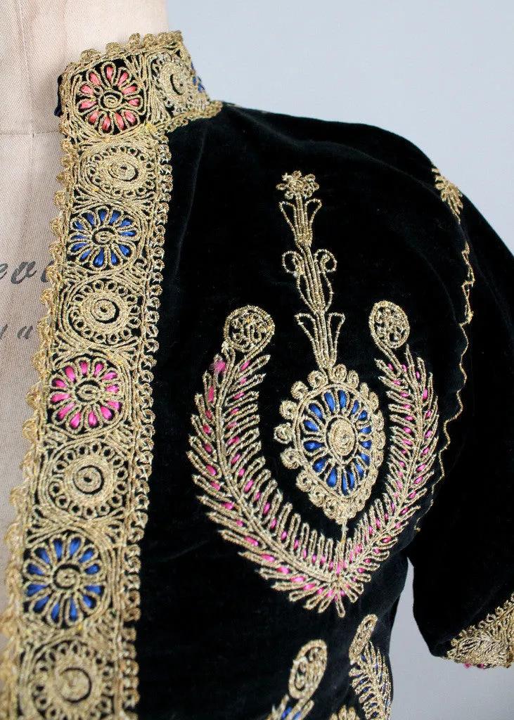 Vintage 1940s Embroidered Velvet Bethlehem Jacket