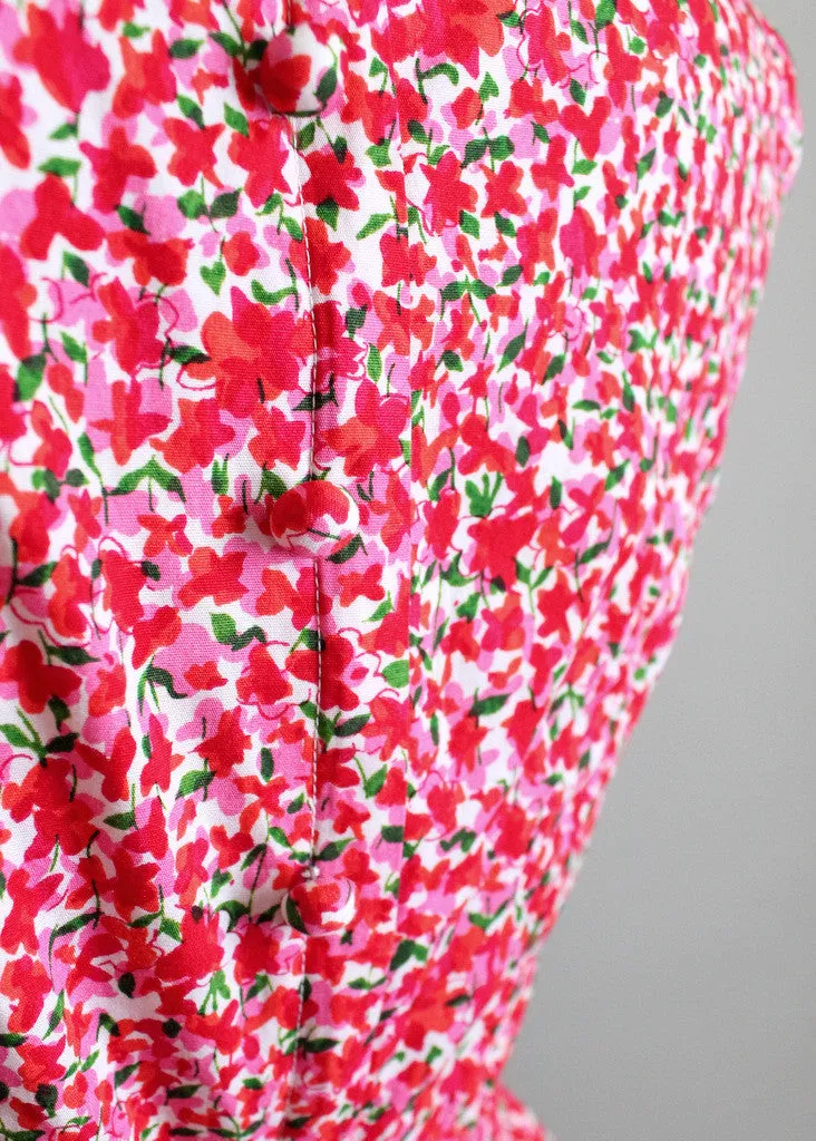 Vintage 1950s Peak Bloom Floral Day Dress