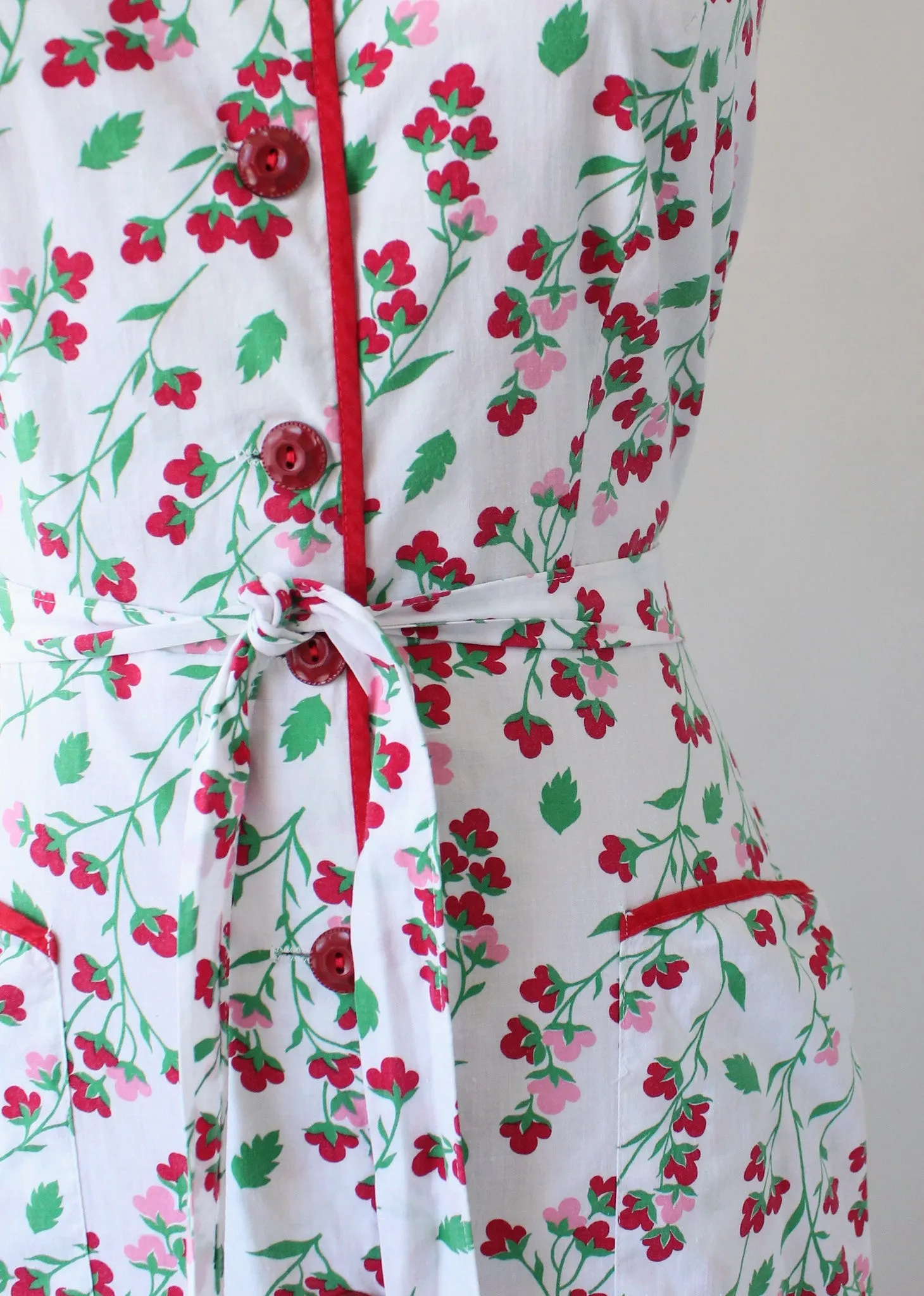 Vintage early 1950s Floral Cotton Halter Sundress