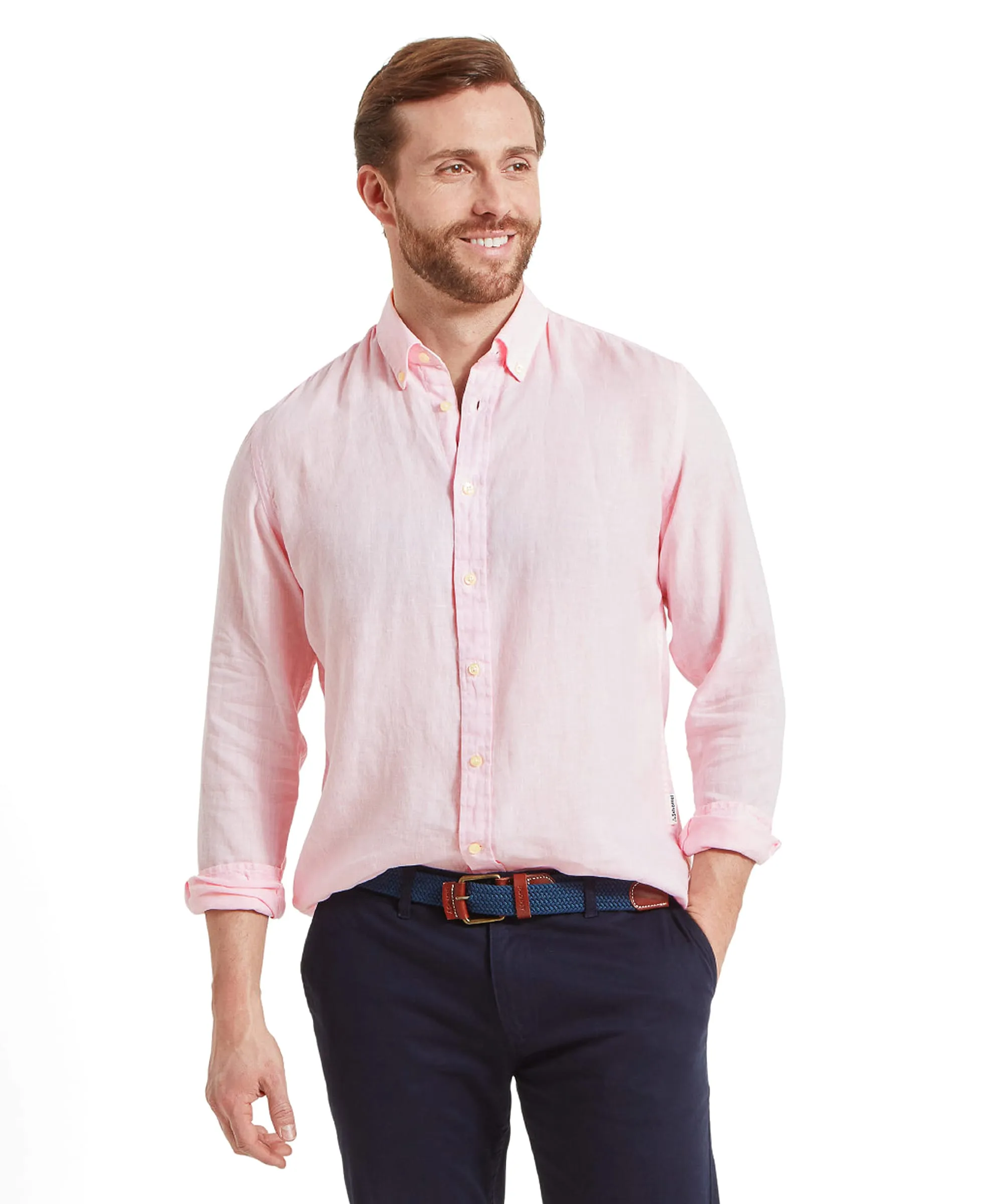 Walsingham Linen Shirt - Pale Pink