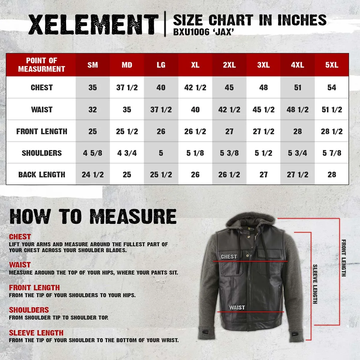 Xelement BXU1006 Men's 'Jax' Black Leather Motorcycle Hoodie Jacket